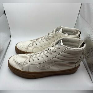 Vans off the wall cream hightop gum sneakers size men’s 9
